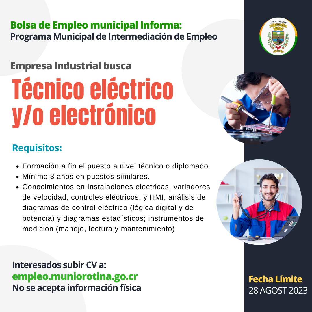 TÉCNICO ELÉCTRICO Y/O ELECTRÓNICO*